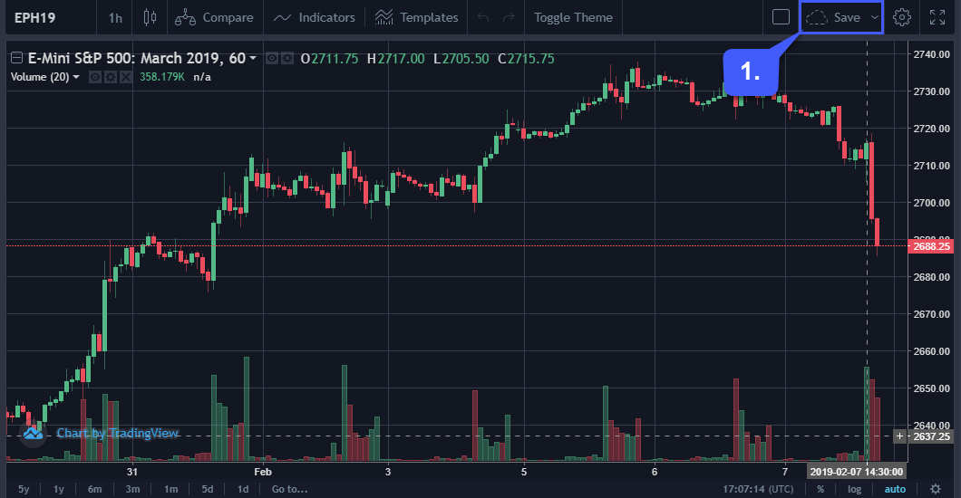 How do I save my work on the TradingView Platform?